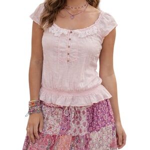 Abercrombie & Fitch Ruffled Fairycore Top Small Festival Cottagecore